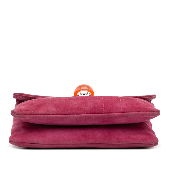 Pre-Loved Chanel CC Choco Bar Suede Beaded Chain Flap - Picture 3 of 12